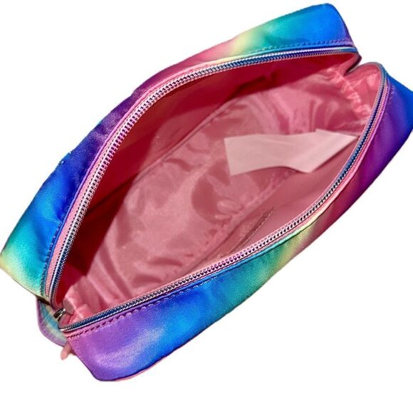 OMG Accessories Glam Ombre Metallic Tie Dye Quilted Pouch Cosmetics Toiletry Bag - Picture 8 of 11